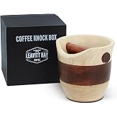 Leavitt Bay Espresso Espresso Knock Box &amp; Anti-Slip Barista Grounds Dump Bin