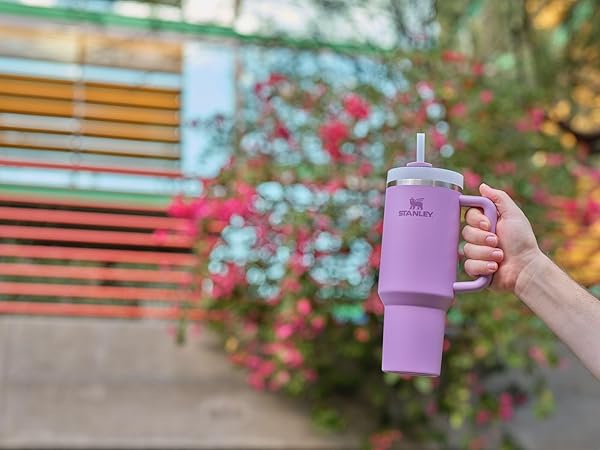 STANLEY QUENCHER H2.0 TUMBLER WITH HANDLE AND STRAW 40 OZ | FLOWSTATE 3-POSITION LID | CUP HOLDER COMPATIBLE FOR TRAVEL | INSULATED STAINLESS STEEL CUP | BPA-FREE | LILAC