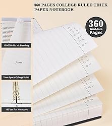 MUAHLIUB Spiral Notebook Journal College Ruled