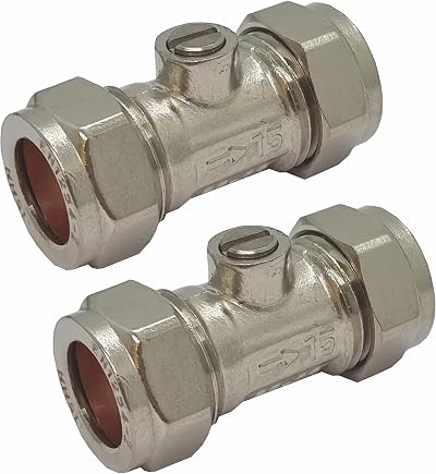Pipestation 15mm Isolation Valve Twin Pack WRAS Chrome Compression