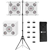 Atflbox Adjustable Paper Target Holder with 10pcs Target Papers for Outdoor, Paper Target Stand for BB Gun, Airsoft, Airgun B
