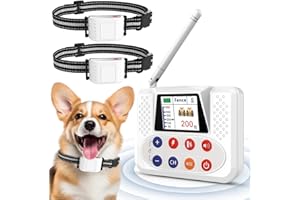 NBSUN Wireless Dog Fence for 2 Dogs, Electric Dog Fence with Training collar, Portable Dog Containment System With Accurate 2.4G Signal, 9 Warning Strength, 100% Safe Suitable for Medium Large Dogs (White)