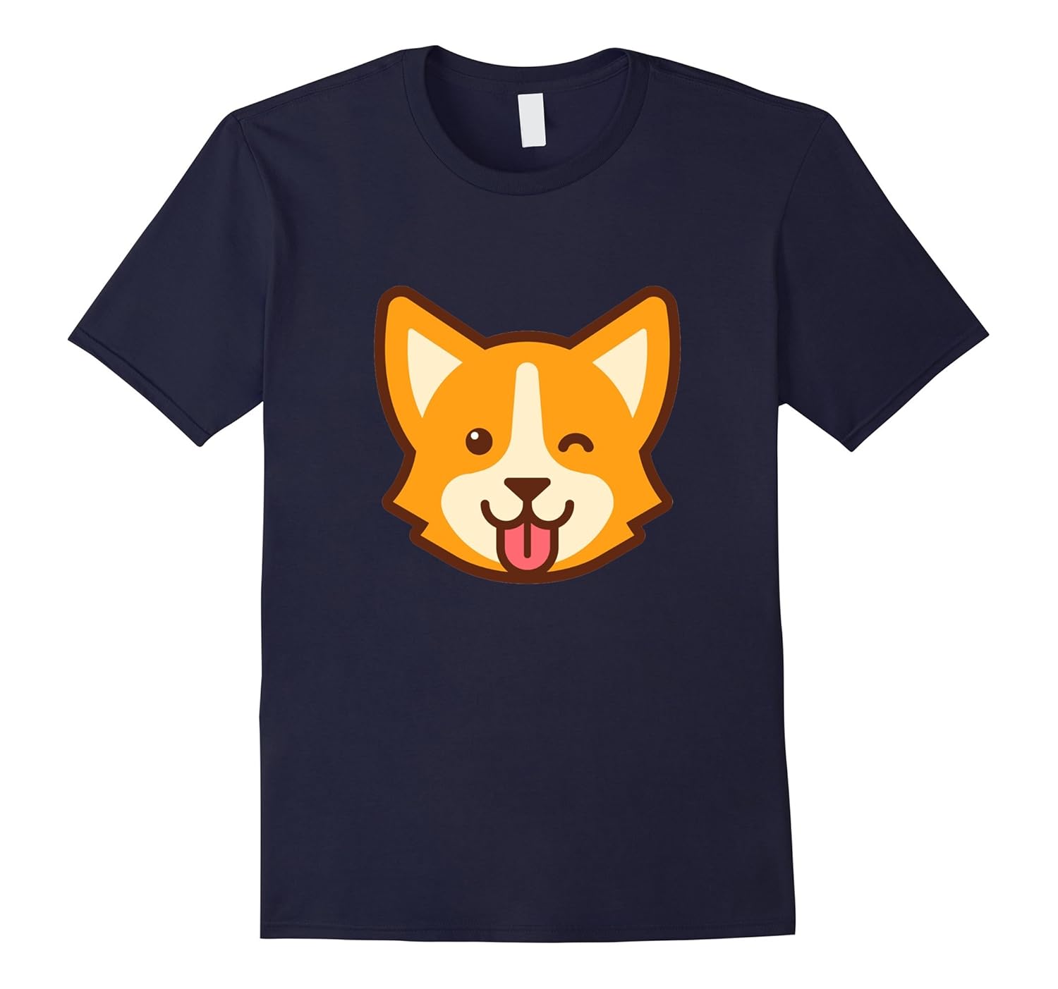 Corgi Emoji T-Shirt Funny Wink Out Tongue Shirt-ANZ