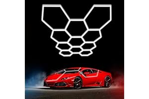 LZHOME Hexagon Garage Light Fixture 48 Packs: 52800LM Super Bright Honeycomb Led Ceiling Lights, 5000K Natural White, Hexagon Light for Garage Basement Warehouse Gym Car Detailing Shop etc