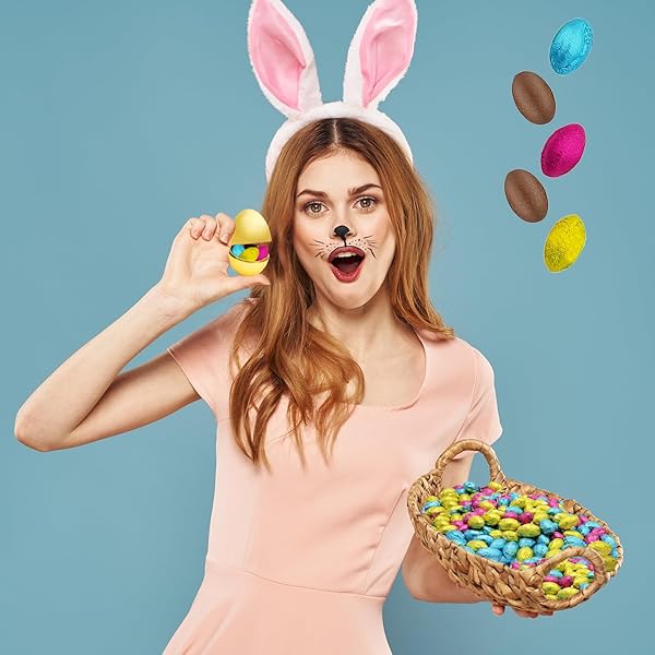 THE DREIDEL COMPANY EASTER CHOCOLATE EGGS 1 POUND, MULTICOLORED FOIL WRAPPED MILK CHOCOLATE, KOSHER CERTIFIED DAIRY