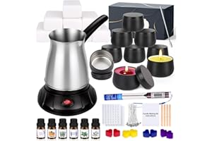 KIYTARBOO Candle Making Kit with Wax Melter, DIY Soy Candles Making Supplies for Adults and Beginners, Complete Jar Candle Kit for Starter, Perfect as Home Decoration Party Gift
