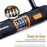 NDakter Keyless 4-Digit Bike Lock with 5FT Steel Cable Heavy Duty D Lock view 2
