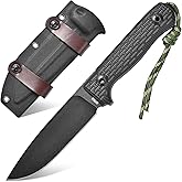 Gtkii GTK37 Fixed Blade Knife K110 Steel Blade Full Tang Nylon Fiberglass Handle Compact EDC Fix Knifes for Outdoor Camping Survival(Black)