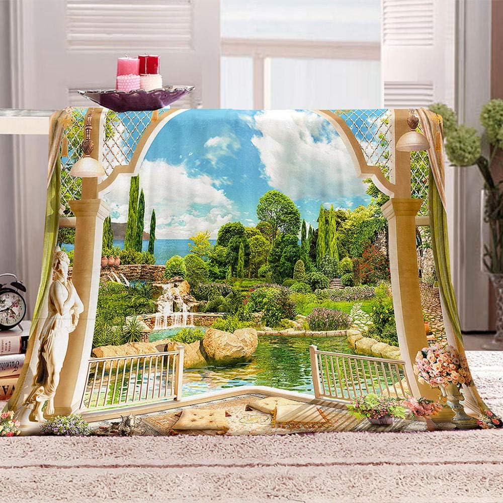 3D printed landscape outside the windowblanket double single blankets