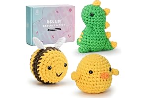 Crochet Kit for Beginners, Crochet Starter Kits for Adults Amigurumi Craft Knitting Crochet Kits with Step-by-Step Video Tuto