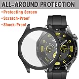 sciuU Huawei Watch GT 4 46mm Case 2 Pack TPU Screen Protector Black Silver view 6