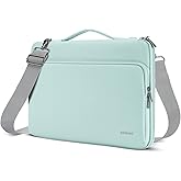 DOMISO 17 inch Laptop Sleeve Protective Case Cover Compatible with 17-17.3 inch HP Dell ASUS Lenovo Chromebook,Waterproof Computer Cases Bag with Shoulder Strap,Mint Green
