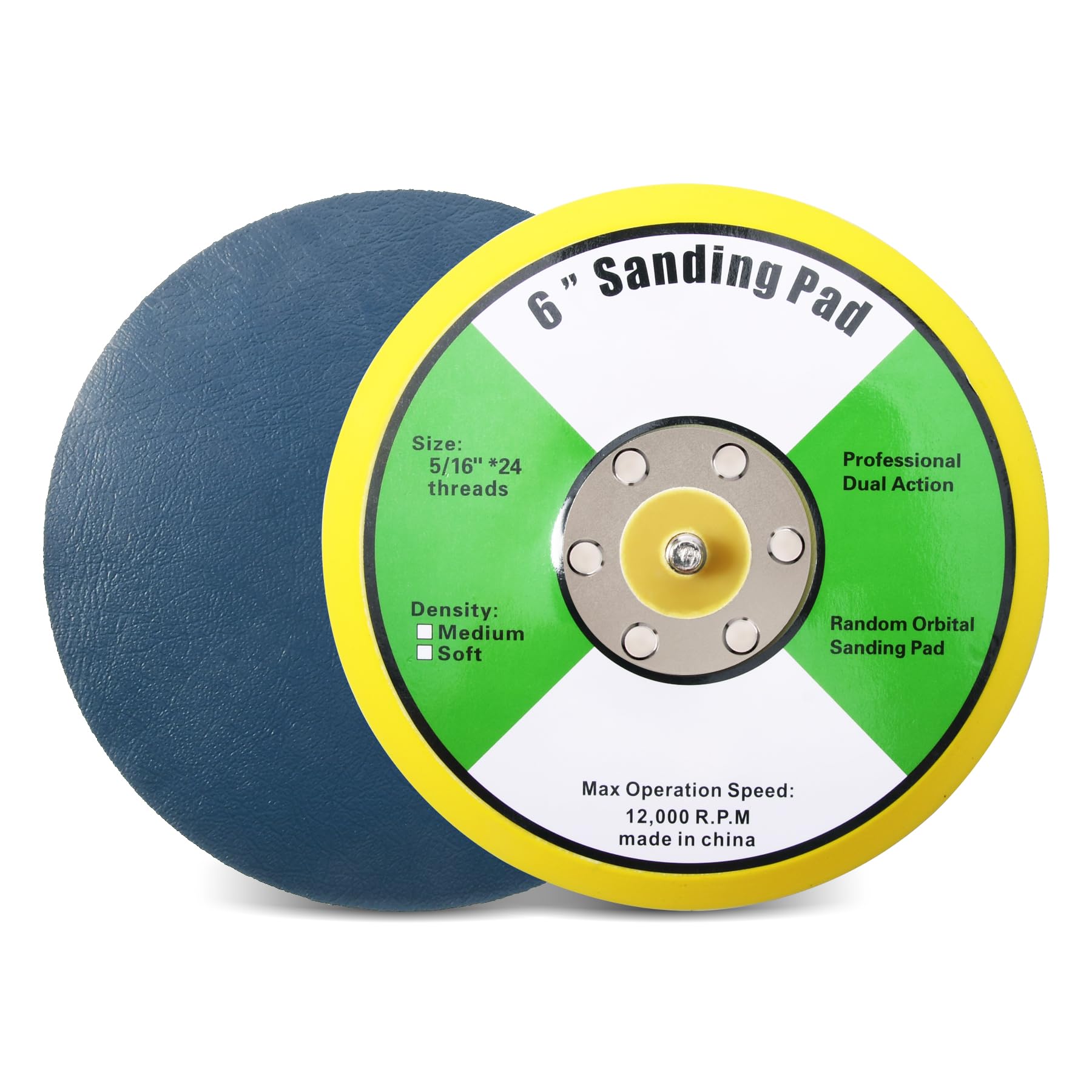 Photo 1 of SHININGEYES 1Pcs 6in Vinyl Faced PSA Backing Pad, 6" PSA Backing Plate 5/16" 24 Thread for Air Orbital Sander and Pneumatic Polisher