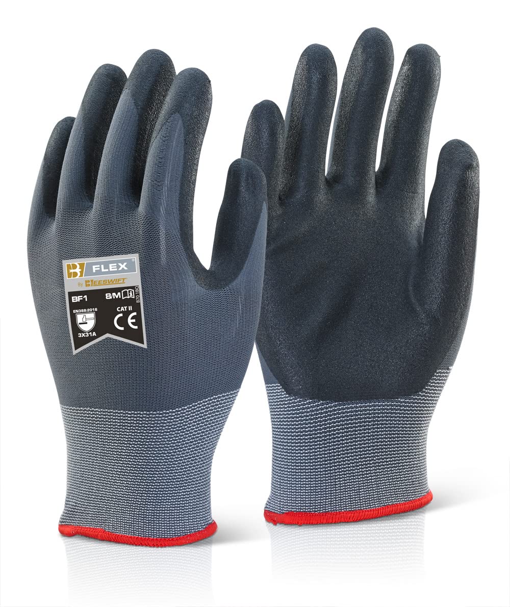 NITRILE PU MIX COATED GLOVE BLACK/GREY XL