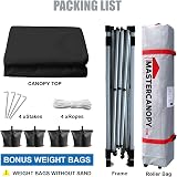 MasterCanopy Durable Ez Pop-up Gazebo Tent 2x2M Black with Roller Bag view 4