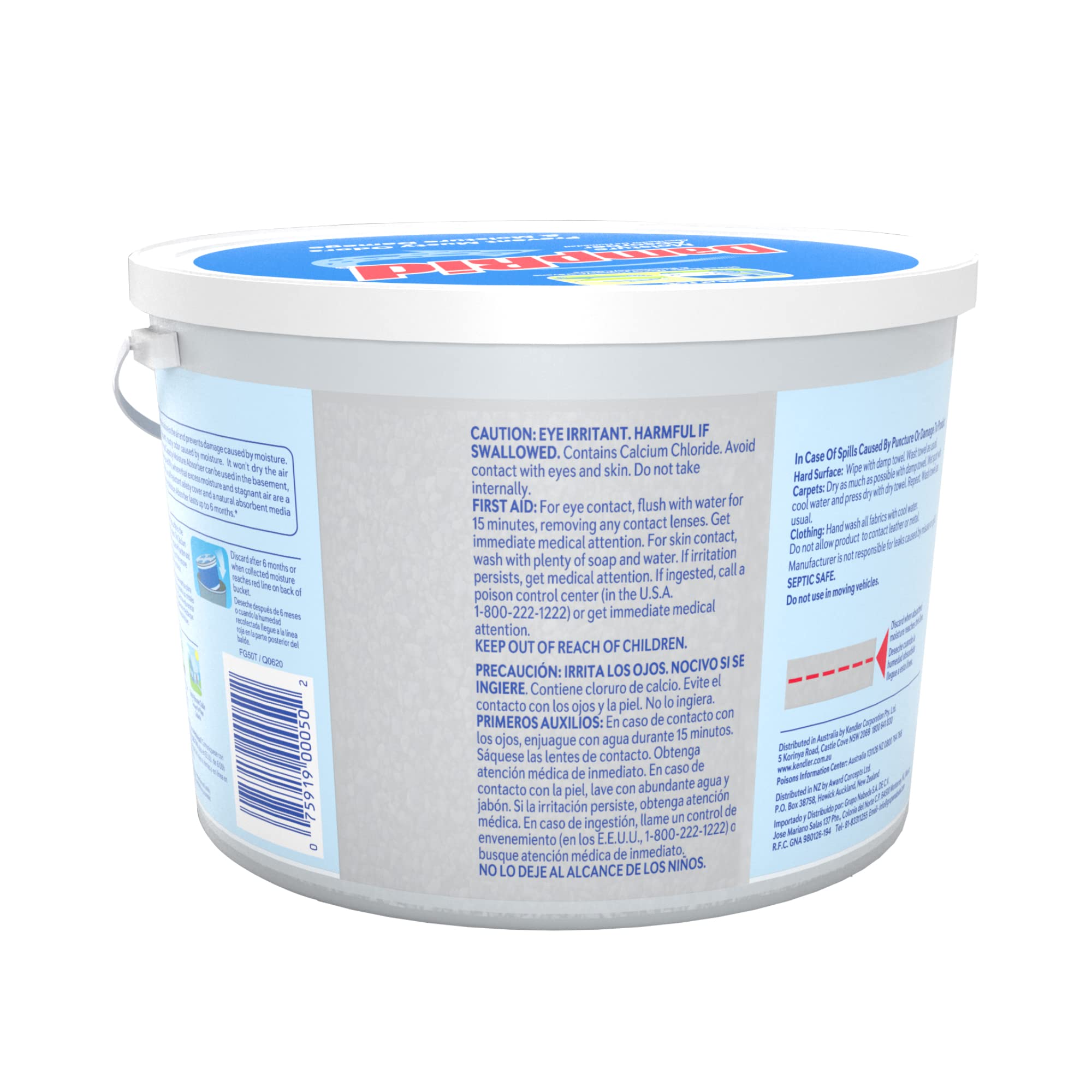 DampRid Moisture Absorber Hi-Capacity Bucket, 4 lb., Fragrance Free, For Fresher, Cleaner Air in Large Spaces, Lasts Up To 6 Months, No Electricity Required