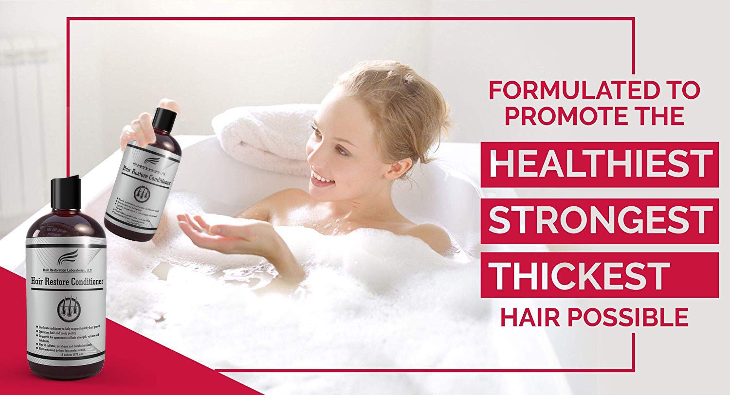 Hair Restoration Laboratories Hair Restore Conditioner, DHT Blocker for Hair Loss, Sulfate-Free for Color Treated Hair, Effective Daily Use Hair Thickening Thinning Hair for Men and Women, 16 oz: Beauty