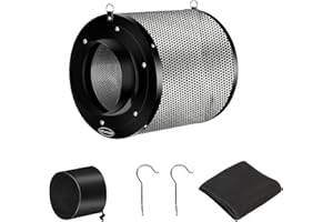 MELONFARM 6 Inch Air Carbon Filter Smelliness Control with Australia Virgin Charcoal, Odor Removal for Grow Tent, Inline Fan, Hydroponics, Pre-Filter Included, Insulated Flange 6" x 8"