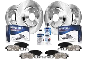 Detroit Axle - Brake Kit for 10-17 Chevrolet Equinox GMC Terrain Brake Rotors 2010 2011 2012 2013 2014 2015 2016 2017 Ceramic Brakes Pads Replacement : 12.64" inch Front and 11.93" inch Rear Rotor