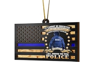 V VIBEPY All Over Printed, Police Ornaments, Police Christmas Ornaments, Ornaments for Policeman, 2.1"x3.5" 2 Layer Ornaments, Gift for Policeman, Gift for Police Dad, Christmas Decor