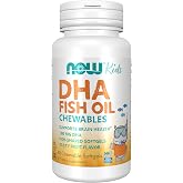 NOW Supplements, DHA Kids 100 mg, Fruit Flavor, 60 Chewable Softgels