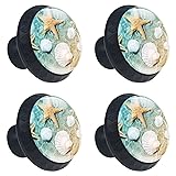 4 Pcs 35mm Beach Starfish Seashell Cabinet Knobs