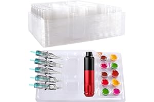 HOINCO 25PCS Disposable Tattoo Cartridge Tray,Plastic Tattoo Cartridge Cup Holder For Working Cup Cleaning Cup