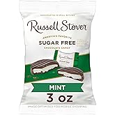 Russell Stover No Sugar Added Dark Chocolate Mint Patties, 85-Gram Bag