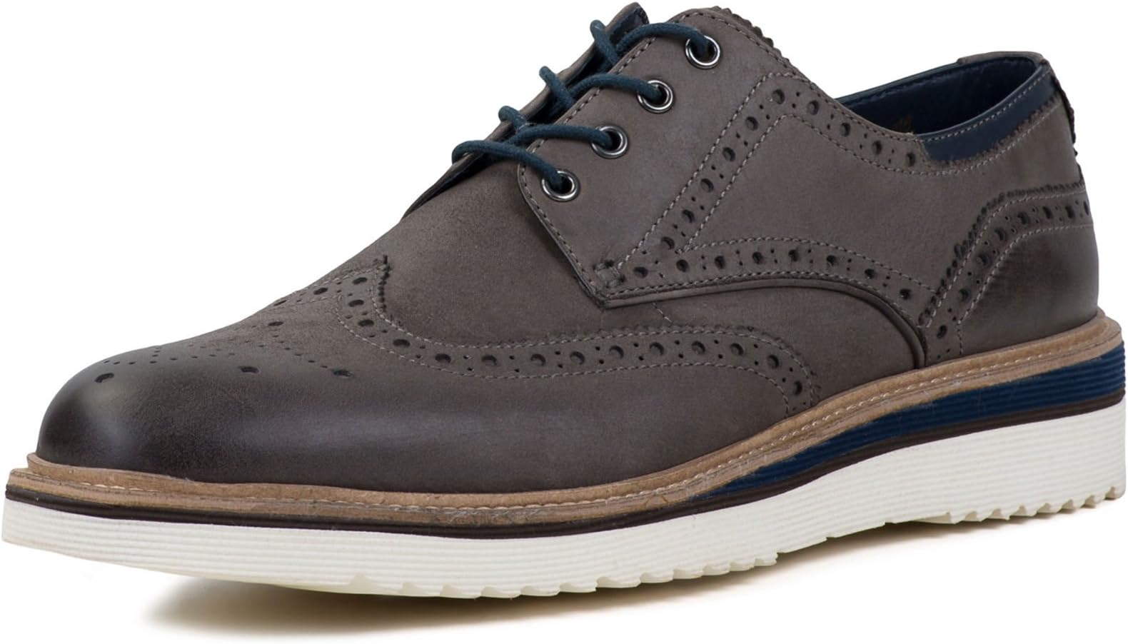 Goodwin Smith Newton XL Wedge Derby Grey Mens Brogue Shoes