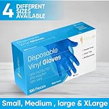 ViraCare Blue Vinyl Gloves Medium 1000pk Latex Free Powder Free Non-Sterile view 6