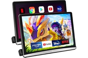 Seventour 12.4" Android 4K Car TV Headrest Monitor Tablet for Back seat, Support Phone Wireless Connection Mirror Link Touchscreen Monitors,with WiFi/Bluetooth/HDMI/USB/SD/Airplay Video Player(2*pcs)