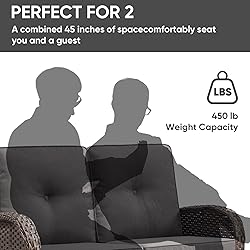 HUMMUH 4-Piece Patio Furniture Wicker Outdoor
