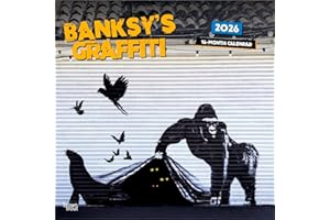 Banksy's Graffiti OFFICIAL | 2026 12 x 24 Inch (Hanging) Monthly Square Wall Calendar | Plastic-Free | BrownTrout | Drawings Street Art Design