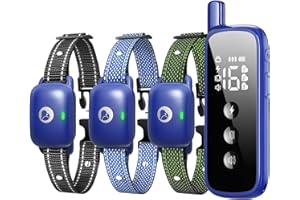 Aikko Dog Shock Collar with Remote - IPX7 Waterproof, 3 Training Modes (Beep, Vibration, Shock), Rechargeable E-Collar for Most Breeds, Anti-Bark & Adjustable Humanitarian Training Collar for 3 Dog