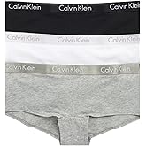 Calvin Klein womens Motive Cotton Boyshort Panties, 3 Pack