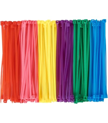 100Pcs Colourful Cable Ties Zip Self-Locking Nylon Wire Resitance Tie Wraps - Foto 4