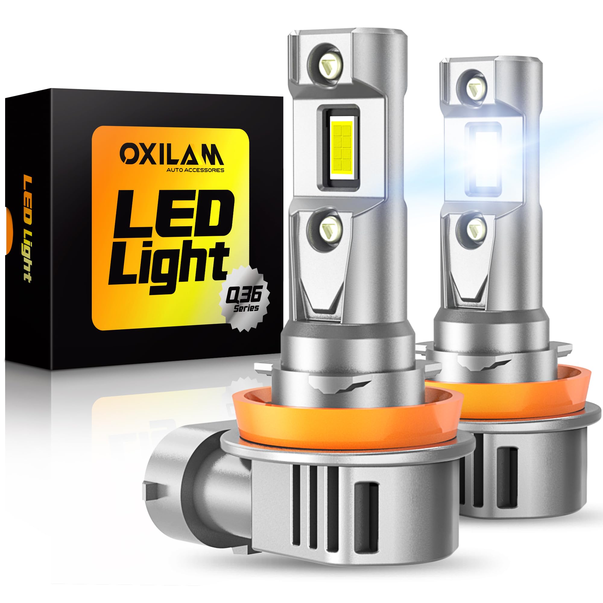 Photo 1 of OXILAM H11/H8/H9 Led Bulbs, Upgraded 700% Super Bright Off-Road Use or Fog Light Bulbs, 6500K White 1:1 Size, Non-Polarity Plug and Play, Pack of 2