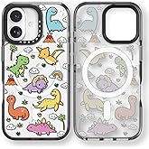 Rosarnnah for iPhone 17 Case Cute - Compatible with Magsafe - Durable Shockproof 6.6 ft Drop Impact Phone Case - Funny Dinosaur Land Design (6.3") Black