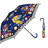 decalsweet Kids Umbrella, Safety Windproof Umbrella with Easy-Grip Hook Handle for Toddler Girls and Boys