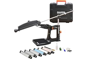 SHARPAL 202H Precision Knife Sharpening System–Adjustable Angle 10–35° Knife Sharpener Kit with 7 Abrasives (Diamond 220/325/