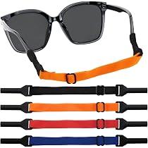 Sangles De Lunettes Réglables - Lot De 4, Longueur 20-30 Cm - Noir, Antidérapantes