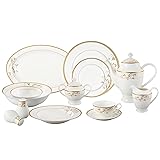 Lorren Home Trends La Luna Bone China 57-Piece 24K