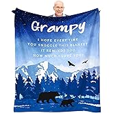 KJACGAD Grampy Gifts from Grandchildren Grandkids, Birthday Gift for Grampy from Granddaughter Grandson, Grandpa Gifts Throw Blanket 60 x 50 Inch