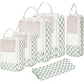 Narwey 6 Set/5 Set Compression Packing Cubes for Travel Kids Women Carry on, Packing Organizers Bag for Backpack Luggage Suitcase Duffle Bags