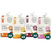 Serenity Kids Bone Broth Protein Baby Food Pouches, 3.5 Oz, 24 Pack | Fall Snack Time, 7mo+ Savory Baby Snacks, Protein Puree