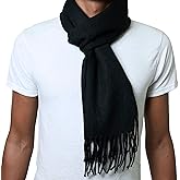 Alpine Swiss Mens Scarf Soft Knit Winter Scarves Plaid Striped or Solid Neck Covering Long Warm Stylish