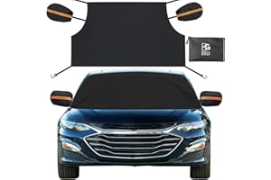 BOGI Car Windshield Snow Cover, Magnets Double Side Design 210T Waterproof Frost Guard Windshield Snow Cover with Mirror Cove