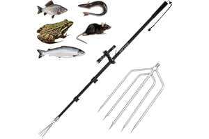 SAN LIKE Fishing Harpoon Spear Gaff Gig Gaff Fork Hook for Frog Toad Cane Bullfrogs Bufo Flounder Ice Fish Mole Remove Trap Catching Tool