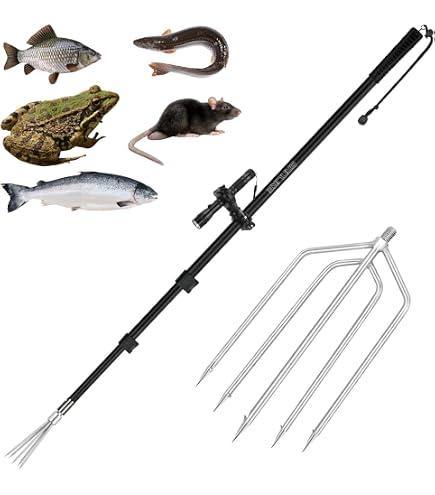 11-Prong Fishing Harpoon, Stainless Steel Fishing Spear Gig Gaff Fork Hook with 8mm Screw, for Catching Fishes Frogs in Pond River Lake etc. Capable for Fishing Pole (11-Prong Fishing Harpoon)