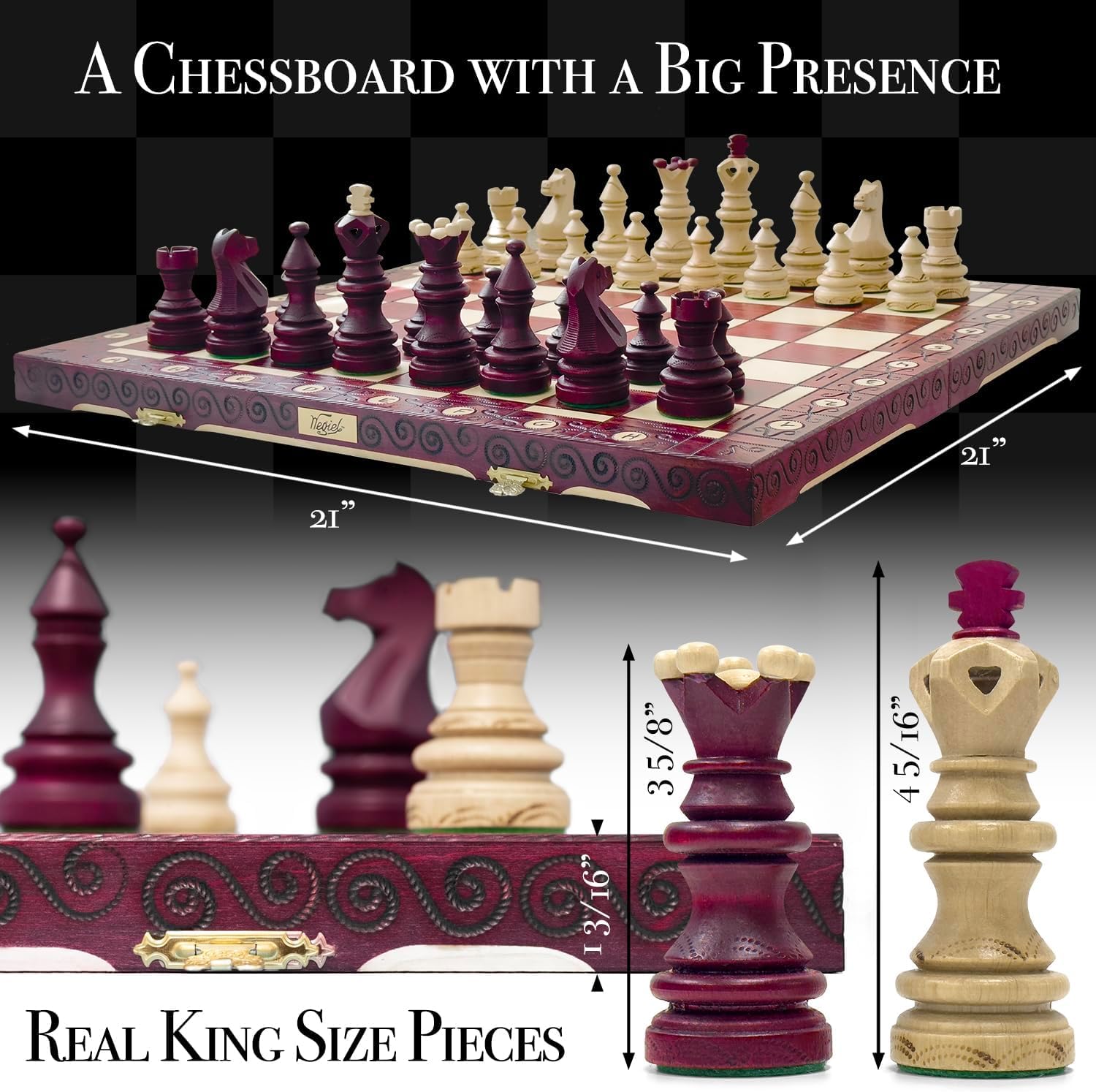 Mua Wegiel CHSIMPRTR-MRN-FBA 2 Player Chess Set | Beech, Birch Wood ...